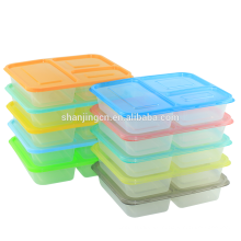 Recipientes de almacenaje de la comida del plástico del microondas del superventas de Amazon Fiambrera de Bento colorida, caja de la comida del plástico libre de BPA de la microonda seguro